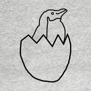 Little Penguin Hatching from Easter Egg Outline T-Shirt